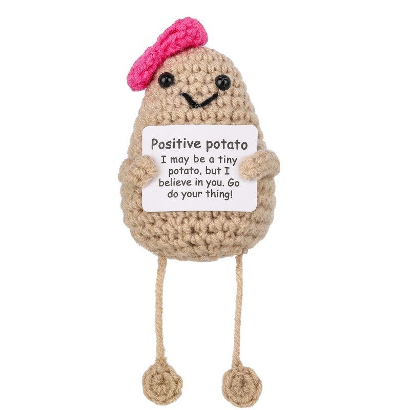 Rumhut Inspirational Gifts for Women Crochet Handmade Gifts for Girlfriend Funny Positive Potato Christmas Stocking Stuffers (Ms. Potato) - Image 1