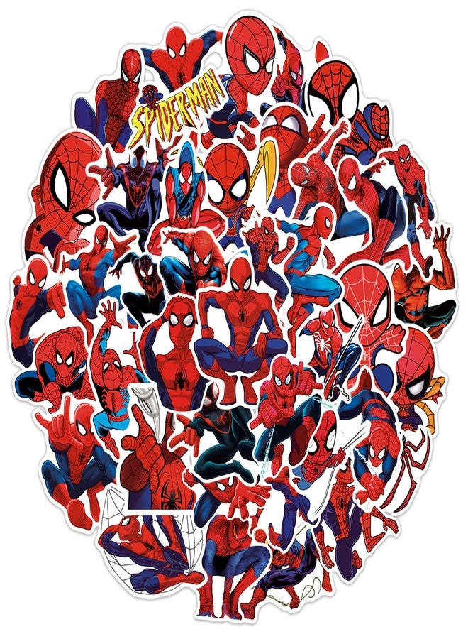 RUBANG 50pcs Spiderman Stickers for Water Bottle, Cool SuperHero Movie Waterproof Vinyl Decal for Kids Teen Adult Laptop Skateboard Phone Travel Case Bike Guitar Computer - Image 1