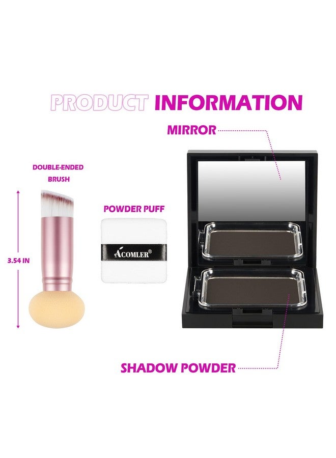 أكوملير صبغة شعر أكوملر لتجديد جذور الشعر، بودرة لتجديد جذور الشعر، بودرة خالية من التلك لخطوط الشعر الخفيفة، تغطية فورية للشعر الرمادي، بودرة شعر للنساء والرجال، تتضمن فرشاة مكياج (بني غامق، 0.42 أونصة) - Image 4
