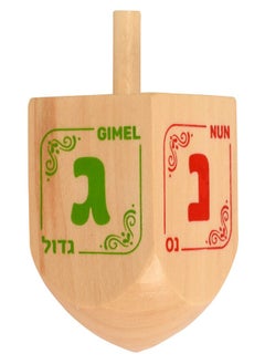 Izzy 'n' Dizzy Hanukkah Dreidels - Extra Large Natural Wooden Dreidel - 2 Pack 