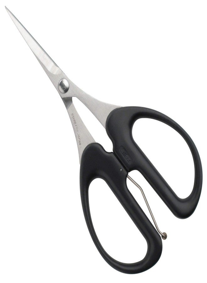 ALLEX\アレックス ALLEX Craft Scissors Heavy Duty Sharp Japanese Stainless Steel, Precision All Purpose Crafting Scissors with Spring Loaded Handle, Made in JAPAN, Black - Image 1