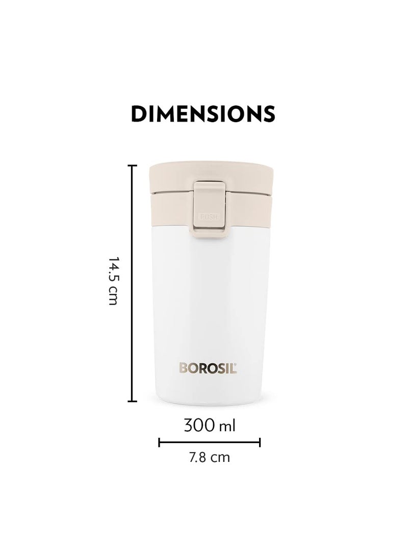 BOROSIL Borosil Coffeemate 300 ml Personalised/Customized Mug with Engraved Name & Logo | Stainless Steel Vacuum Insulated Flask, White | 8 Hrs Hot & 14 Hours Cold | Ideal for Personal & Corporate Gifting  - Image 2