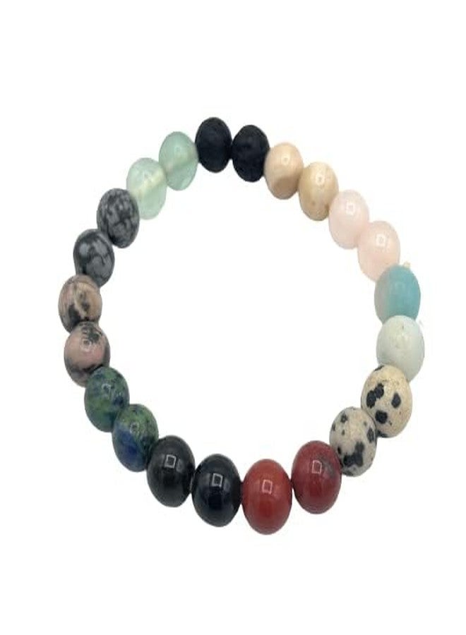 DEVAMA THE DIVINE - Natural Healing Crystal combination of 8mm Beads Triple Protection Money Magnet Amethyst Clear Quartz (Amethyst Bracelet) - Image 1