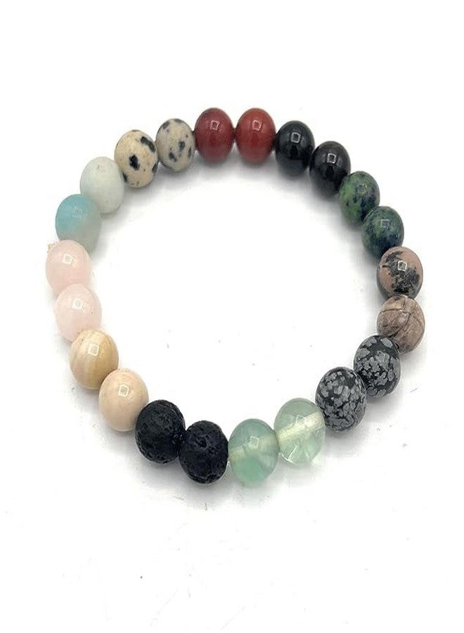 DEVAMA THE DIVINE - Natural Healing Crystal combination of 8mm Beads Triple Protection Money Magnet Amethyst Clear Quartz (Amethyst Bracelet) - Image 5