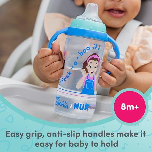 NUK Learner Cup, Ms. Rachel, 10 oz, 8+ Months, 2 pack – Soft Spout, Easy-Grip Handles, BPA Free, Spill Proof Transition Sippy Cup - Image 3