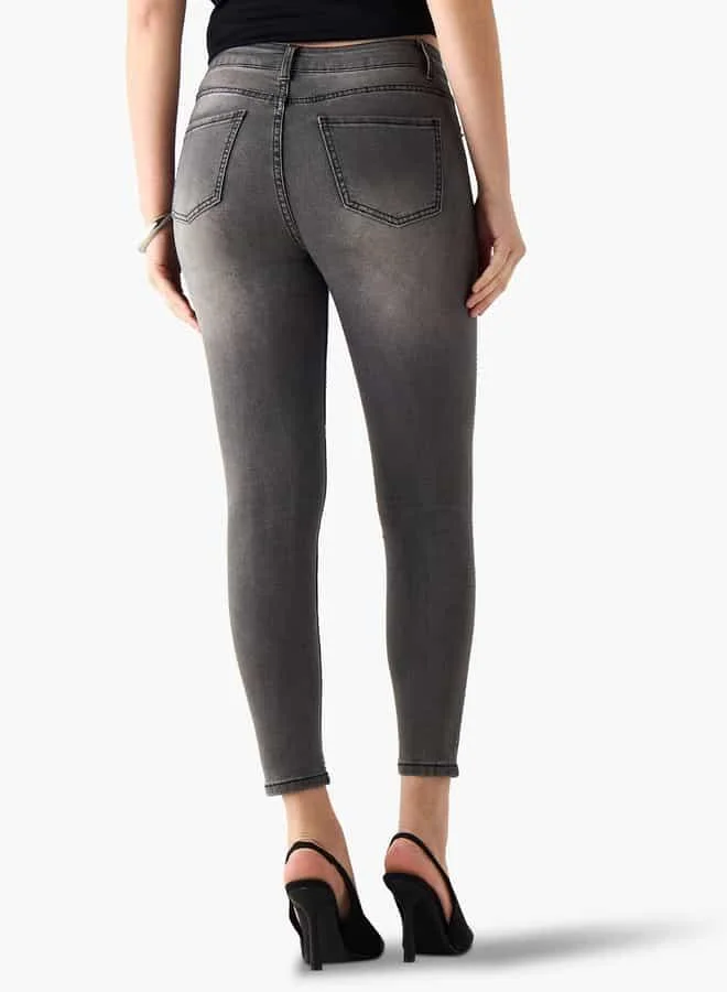2Xtremz 2Xtremz Embellished Jeans with Button Closure
