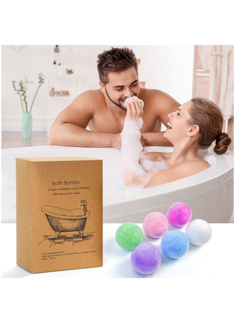 SKY-TOUCH Bath Bombs 6 Pack Large Organic and Natural Essential Oil Handmade Gift Set to Moisturize Dry Skin  - Image 2