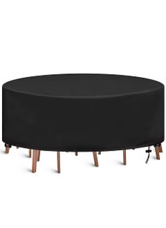 Topify TOPIFY Round Patio Furniture cover, Oxford Material 210D Table Cover, Outdoor Furniture Cover Waterproof, UV Resistant- 230 x 100 cm  - Image 1