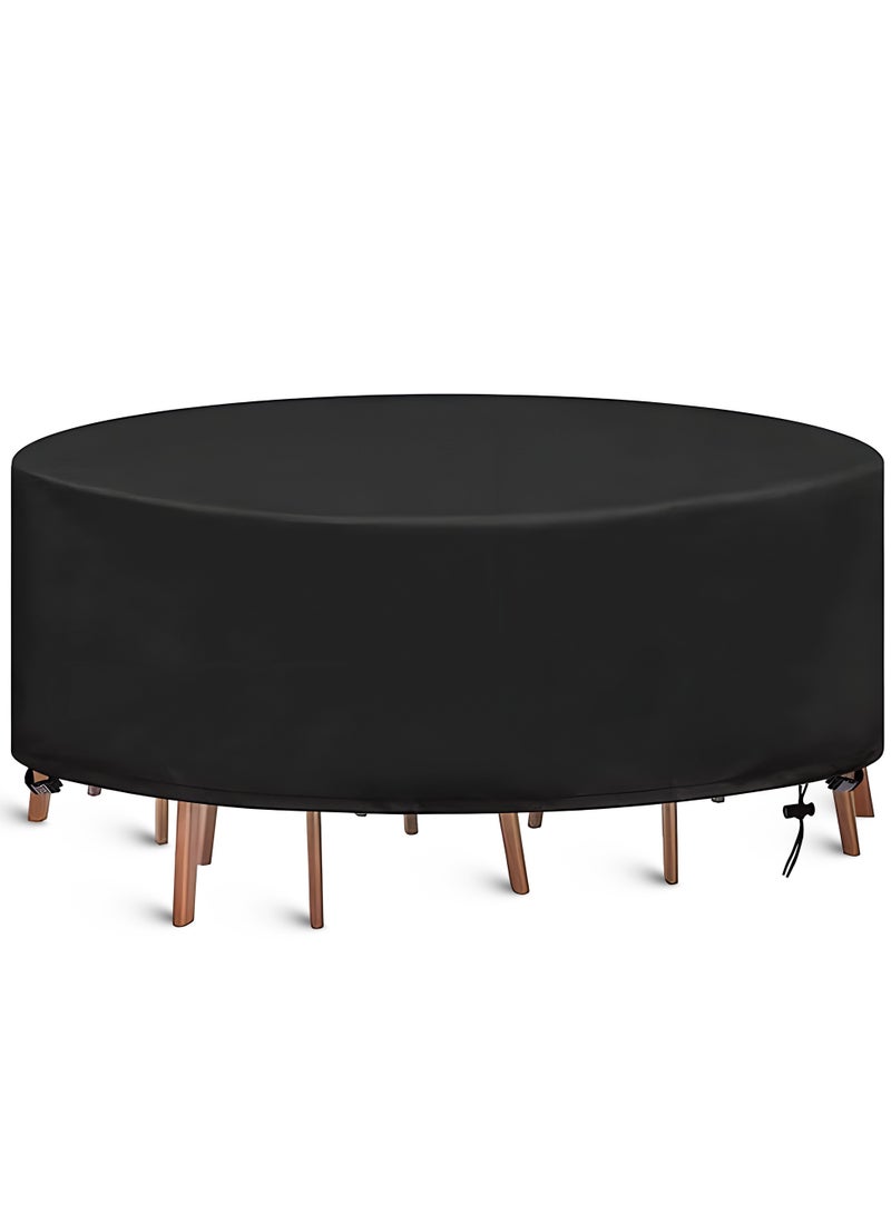 Topify TOPIFY Round Patio Furniture cover, Oxford Material 210D Table Cover, Outdoor Furniture Cover Waterproof, UV Resistant- 230 x 100 cm  - Image 1