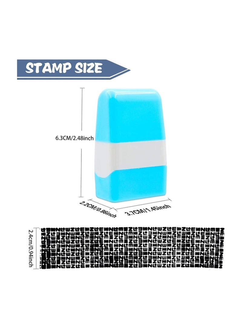 Identity Protection Roller Stamps for ID Privacy Block 2 Pcs Pink Blue Confidential Address Stamp - Image 4