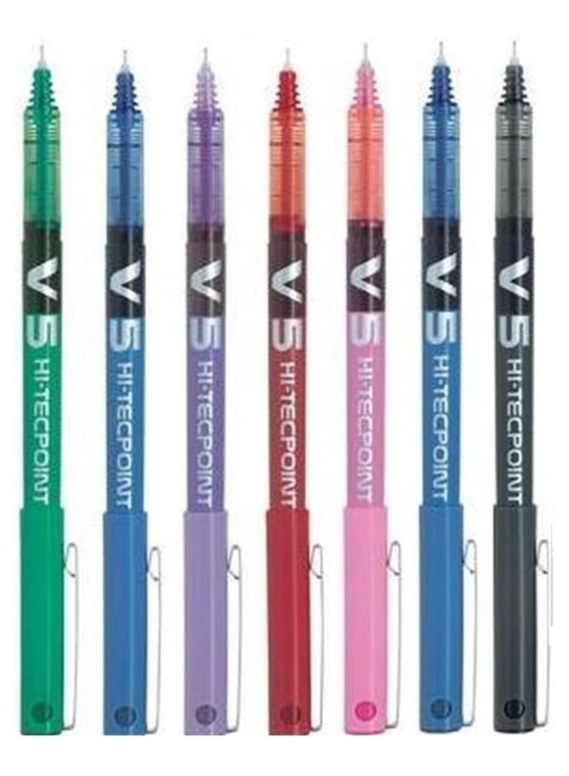 بايلوت قلم بايلوت رولربال - مجموعة من 7 ألوان، V5 - Image 1