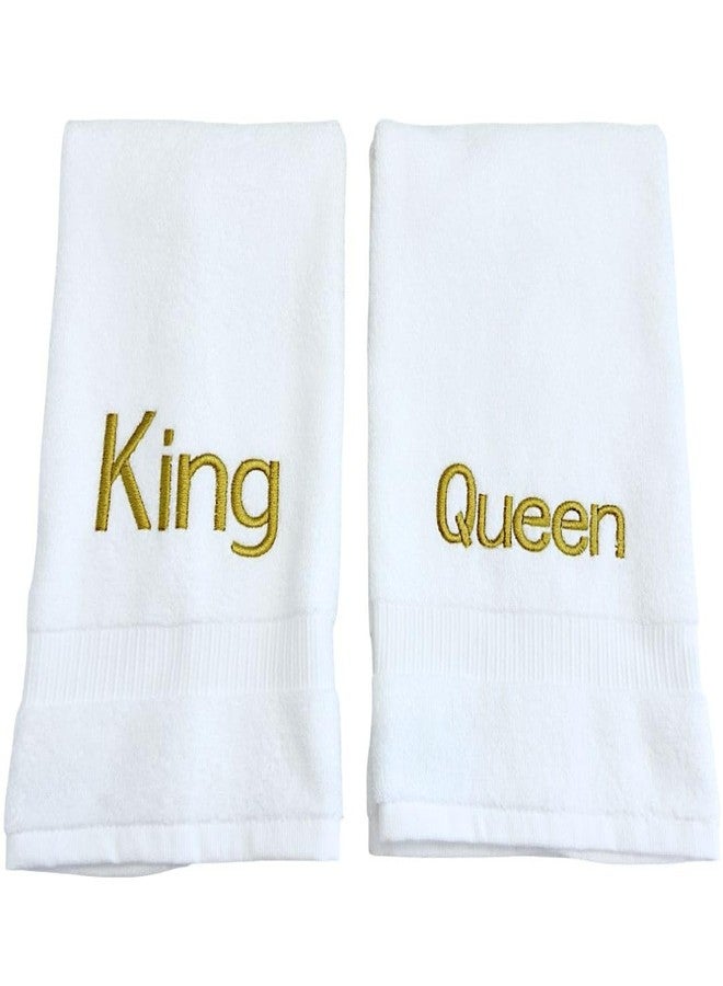 Decorvo Gold Monogrammed Hand Towels for Bathroom - Luxury Hotel Quality Personalized Initial Decorative Embroidered Towel for Powder Room, Spa - GOTS Organic Certified - King and Queen - Image 4