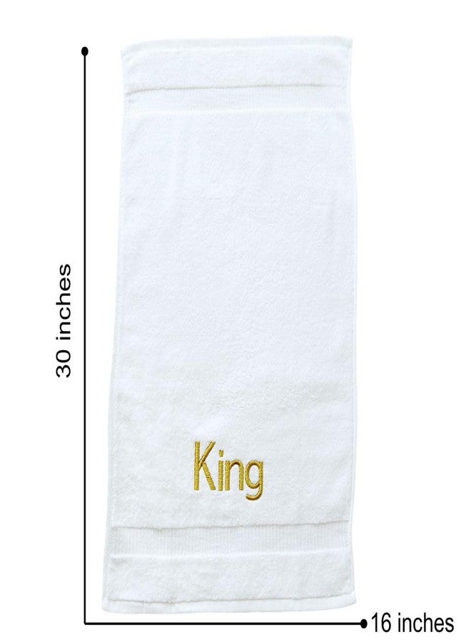 Decorvo Gold Monogrammed Hand Towels for Bathroom - Luxury Hotel Quality Personalized Initial Decorative Embroidered Towel for Powder Room, Spa - GOTS Organic Certified - King and Queen - Image 2