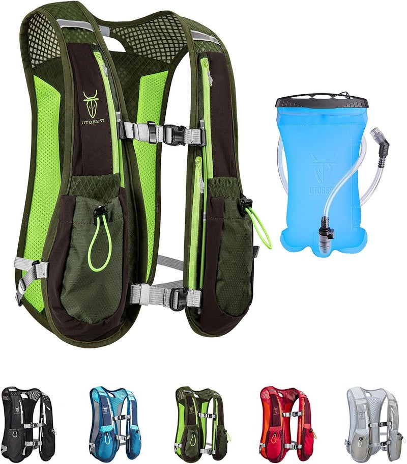 UTOBEST Running Vest, 5L Hydration Vest Lightweight, Breathable and Sweatproof Running Backpack, Adjustable Running Hydration Vest for Trail Running Marathon Race Jogging Cycling - Image 1