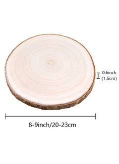 Pllieay Pllieay 8Pcs 8-9 Inch Wood Slices, Natural Wood Slices for Centerpieces Large Unfinished Round Wood Pieces for Ornaments, Wood Circles for Wedding, Table Centerpieces Decor and Other DIY Crafts  - Image 2