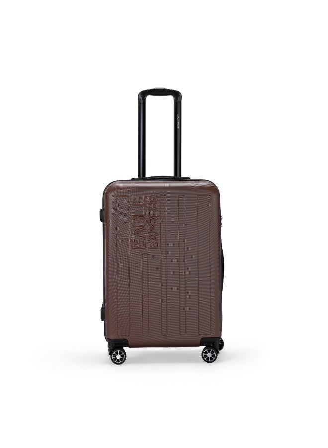 Eagle Express Venture Medium 24-Inch Trolley Suitcase - ABS Hard Shell - Coffee - Free Protective Cover - 1-Year Warranty - Image 1