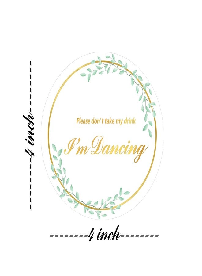 Topabel 60 Pcs Please Don't Take My Drink,4 Inches Gold Foil I'm Dancing Cardboard Beverage Coasters for Birthday Wedding Party - Image 2