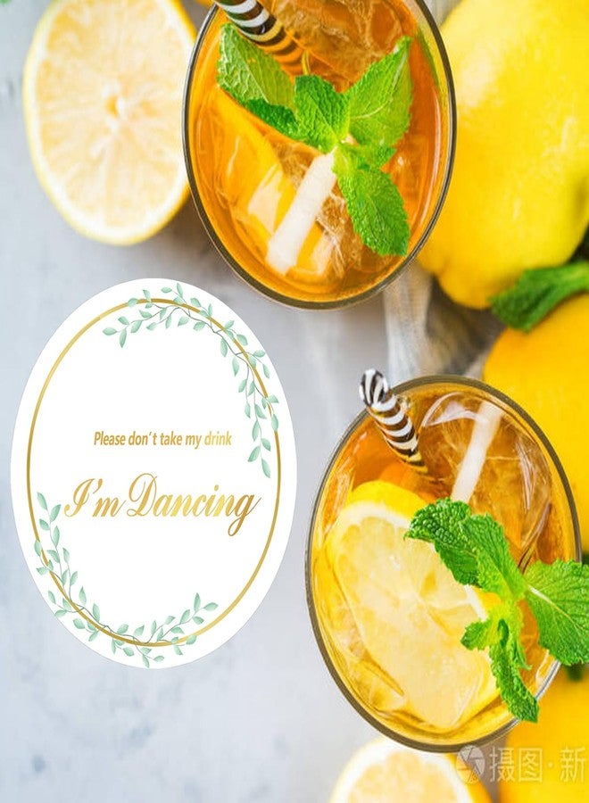 Topabel 60 Pcs Please Don't Take My Drink,4 Inches Gold Foil I'm Dancing Cardboard Beverage Coasters for Birthday Wedding Party - Image 3