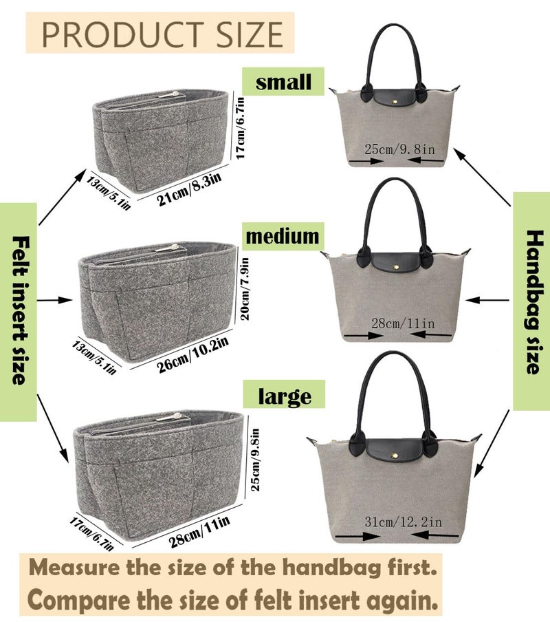 Lckaey purse Organizer Insert for le pliage organizer tote insert Large handbag organizer inserts large bag insert 1032black-L - Image 3