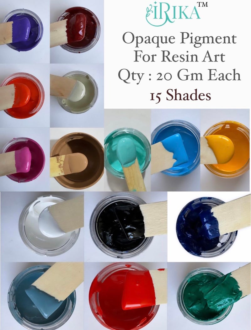 IRIKA Opaque Resin Art Pigment Set - 15 Shades (20g Each) | Vibrant Colors for Resin Art, DIY Projects, and Crafts - Image 4