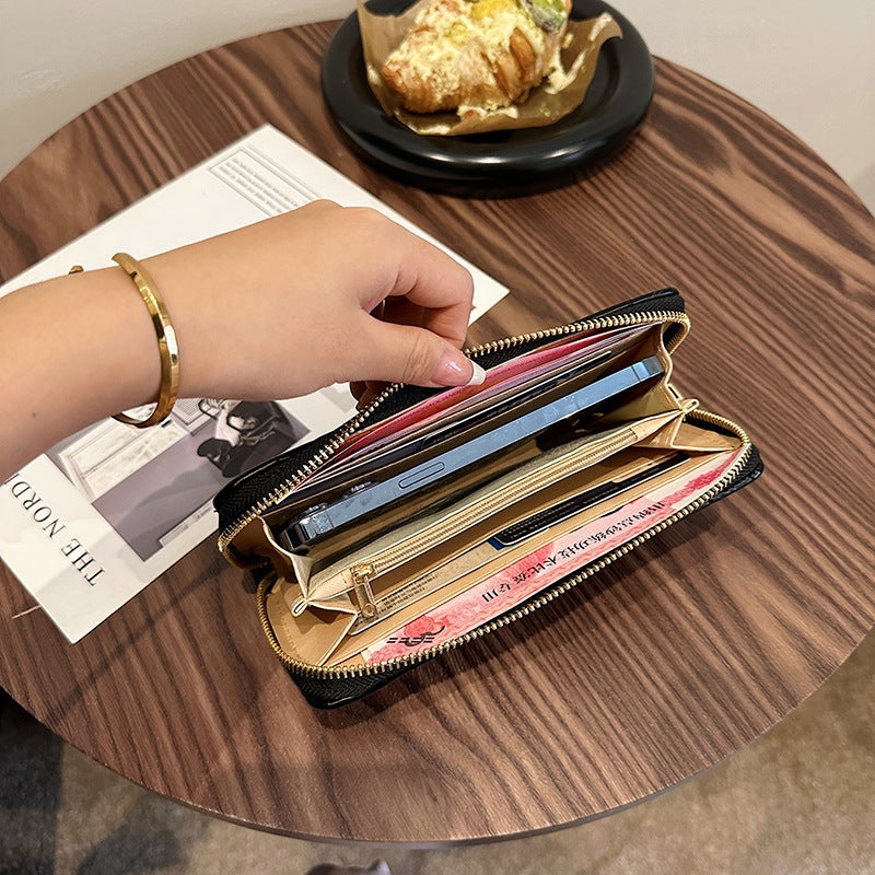 Multifunctional Solid Color PU Leather Wallet, RFID Blocking Design Portable Daily Storage Purse for Cards Cash Coin Business Use - Image 3