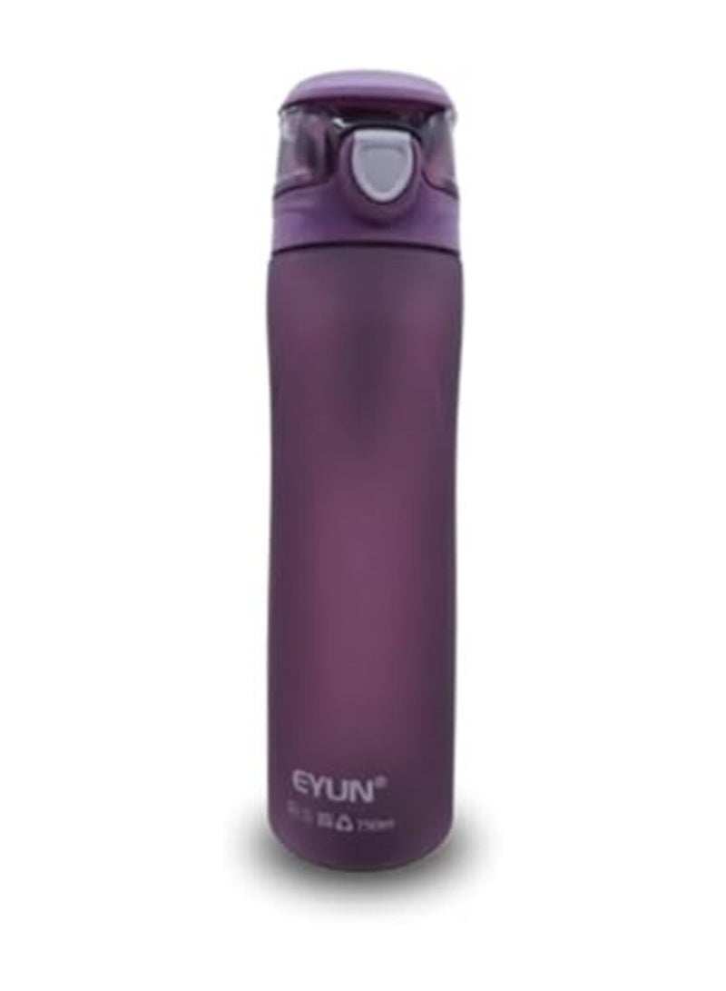 750ml Acrylic Sports Water Bottle with Ring Handle – Durable, Portable, and Leak-Proof Hydration-Purple  - Image 1
