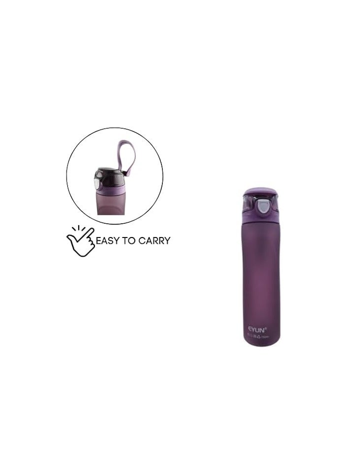 750ml Acrylic Sports Water Bottle with Ring Handle – Durable, Portable, and Leak-Proof Hydration-Purple  - Image 3
