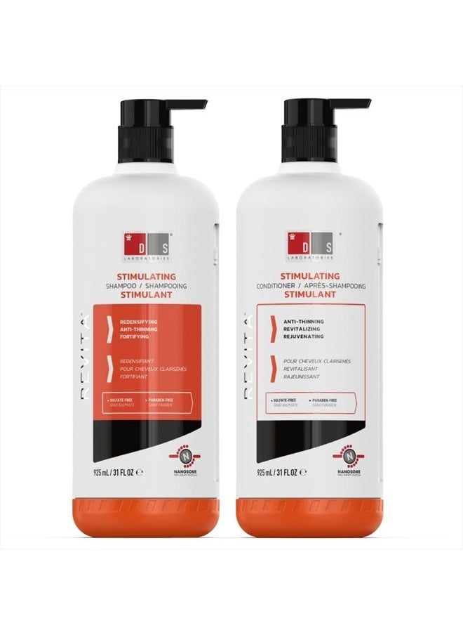 DS LABORATORIES Revita Shampoo and Conditioner for Thinning Hair by DS Laboratories - Volumizing and Thickening for Men and Women, Supports Hair Growth, Hair Strengthening, Sulfate Free, DHT Blocker (31 fl oz)  - Image 1