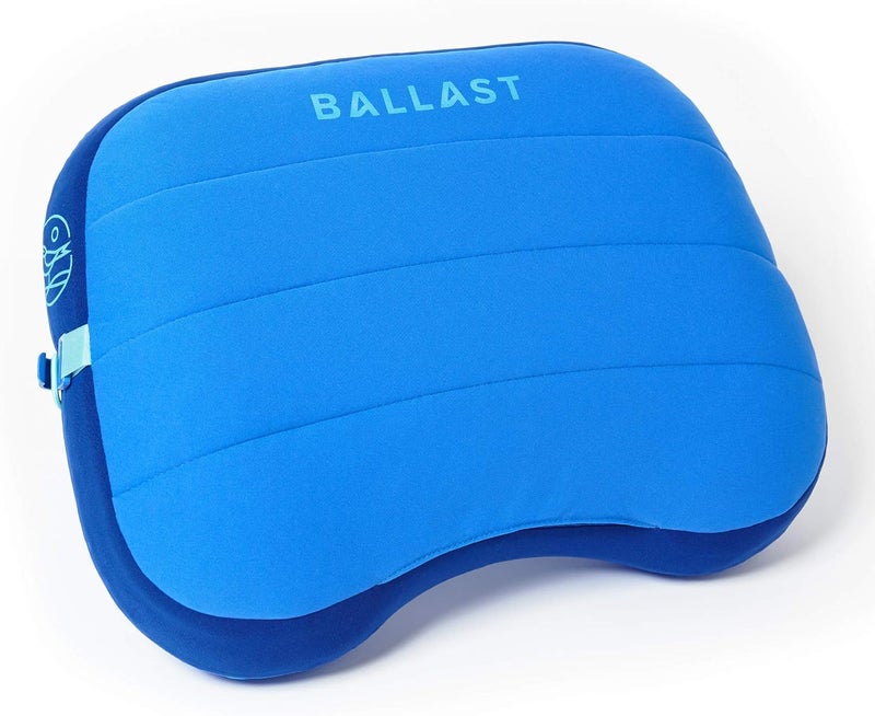 Ballast Beach Pillow – Comfy, Durable & Compact, Stays Put on Windy Beaches with Patented Sand Pouch, Inflatable Pillow for Beaches, Pools, Camping, Festivals and Travel (Palace Blue) - Image 1