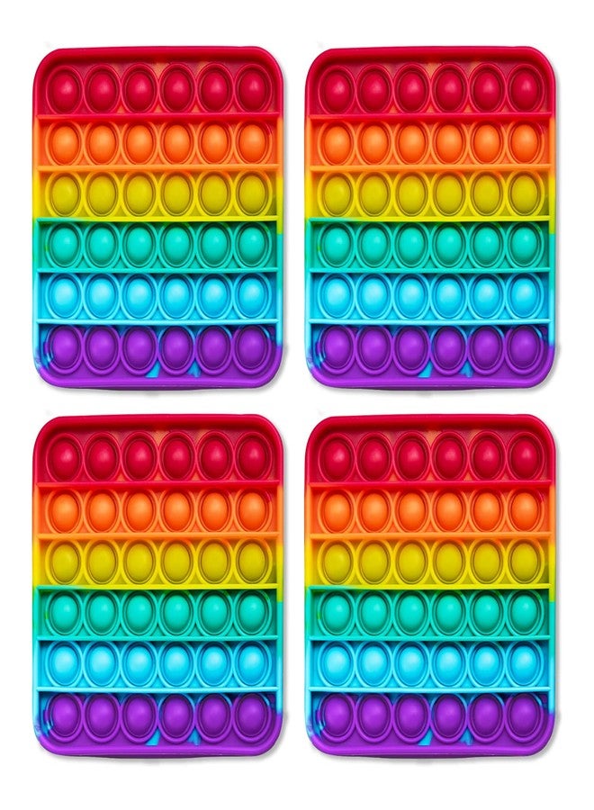 THE FIDGET GAME Popping Mats (4 Pack) - Sensory Toys for Kids with Autism, Stress or Anxiety - Rainbow Popper for Toddlers, Boys, Girls, & Adults - Image 1