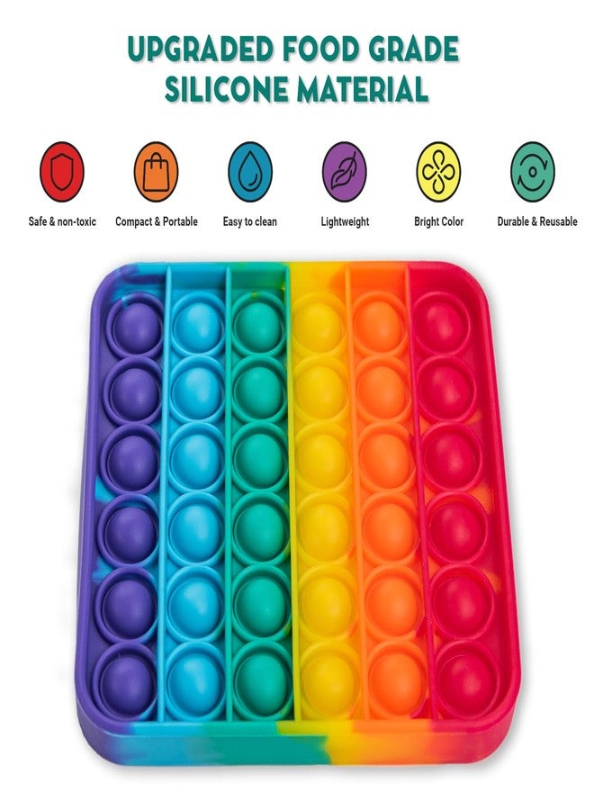 THE FIDGET GAME Popping Mats (4 Pack) - Sensory Toys for Kids with Autism, Stress or Anxiety - Rainbow Popper for Toddlers, Boys, Girls, & Adults - Image 3
