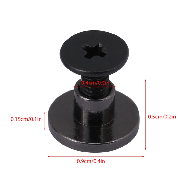 Black Electroplated Brass Stud Screw Rivet Fasteners For Leather Craft With 20 Screws And 20 Rivets - Image 3
