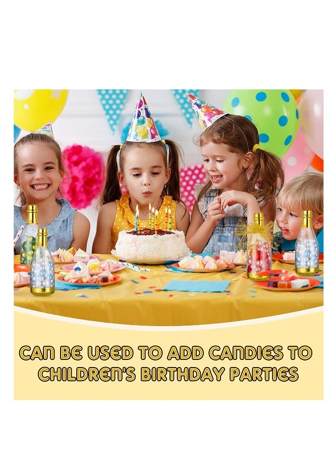 12 قطعة زجاجات شمبانيا مصغرة لحفظ الهدايا، الجرار الشفافة والذهبية للحلويات لحفلات استقبال المواليد، وحفلات الزفاف، وأعياد الميلاد - Image 3