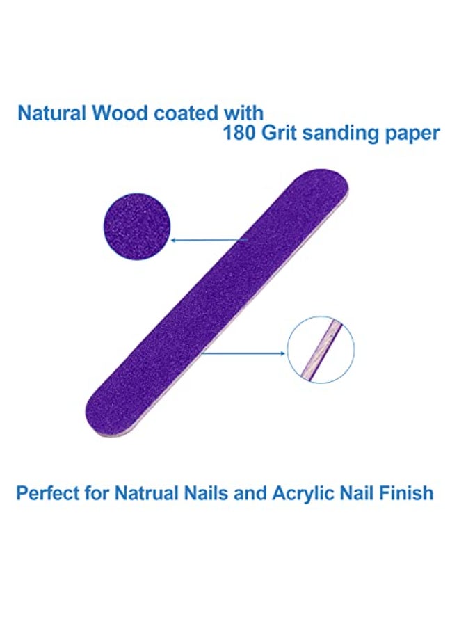 GigaGround Mini Nail Files Bulk 100 Pcs Double Sided Emery Board Nail File for Nature Nails Manicure Tool Set Disposable Colorful Nail File for Home Salon Use Travel Size Men Women Kids Wood Board - Image 3