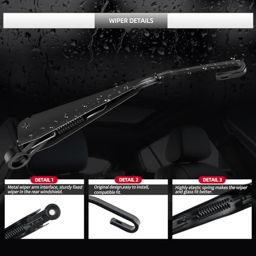 GARDIMU Replacement for Chevrolet Equinox 2018 2019 2020 2021 2022 2023 2024 Rear Windshield Wiper Blade and Arm Assembly-All-weather Back Window Wiper Arm Blade Complete Set - Image 5