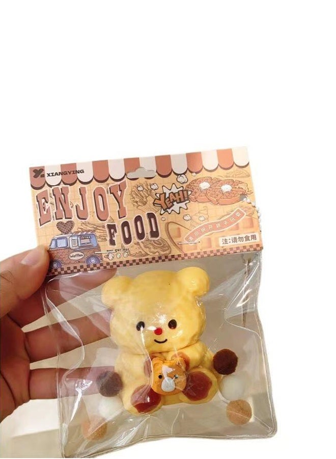 اليدوية Squishy الدب الإجهاد الإغاثة الألعاب للبالغين / الأطفال ، لطيف وناعم الحسية فيدج الألعاب ، المثالية ضغط ألعاب هدية لعب المكتب ، الحفلات المفضلة ، وهدايا عيد الفصح (4 قطع) - Image 4