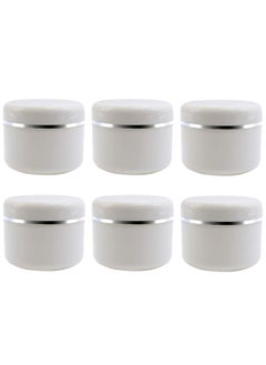 SYBL 6Pcs 250Ml/8 oz White Empty Plastic Cosmetic Containers With Round Lid For Face Cream DIY Body Scrub Mask Lotion Storage Jar Pot Case 