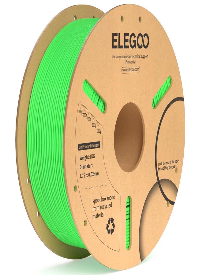 إليجو خيوط طباعة ثلاثية الأبعاد ELEGOO PLA Plus، قطر 1.75 مم، لون أخضر نيون، وزن 1 كجم، خيوط PLA+ أكثر متانة وقوة، دقة أبعاد احترافية +/- 0.02 مم، بكرة وزن 1 كجم (2.2 رطل)، متوافقة مع معظم طابعات FDM ثلاثية الأبعاد. - Image 1