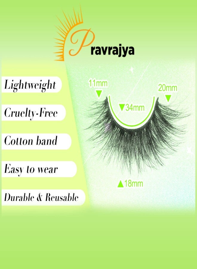 برافراجيا رموش صناعية سوداء طويلة مستقيمة للنساء من برافراجيا مع غراء لإكسسوارات مكياج العيون الجميلة (عبوة من 3 قطع) - Image 4