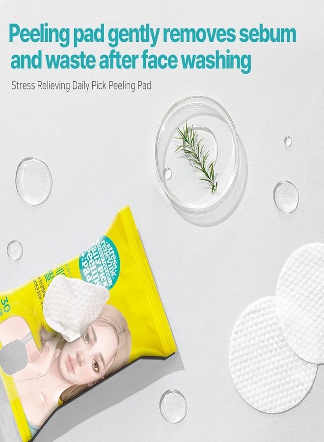 Ariul Stress Relieving Daily Pick Peeling Pads - Exfoliation & Pore Care, Dual-Sided Vegan Fabric, Large Size, 50% Green Tea Water, Korean Skin Care, 30 Counts x 3 Packs - Image 2