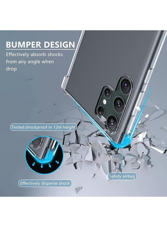 Transparent Clear Case for Samsung Galaxy S23 Ultra – Shockproof Soft TPU Slim Cover, Anti-Yellow Protection, Scratch Resistant - Image 3