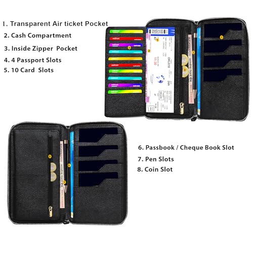 ABYS Genuine Leather RFID Protected Passport Holder for Men and Women(5117ABIA1_Black) - Image 5