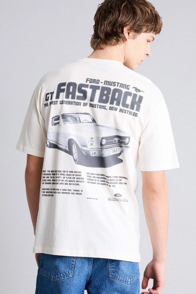 ديفاكتو Ford Motor Company Boxy Fit Printed T-Shirt