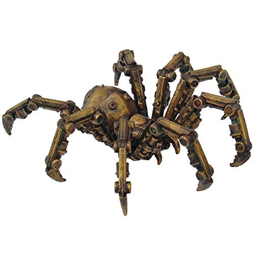 PTC 9799 Steampunk Inspired Mechanical Spider Resin Statue Figurine, 6" - Image 1