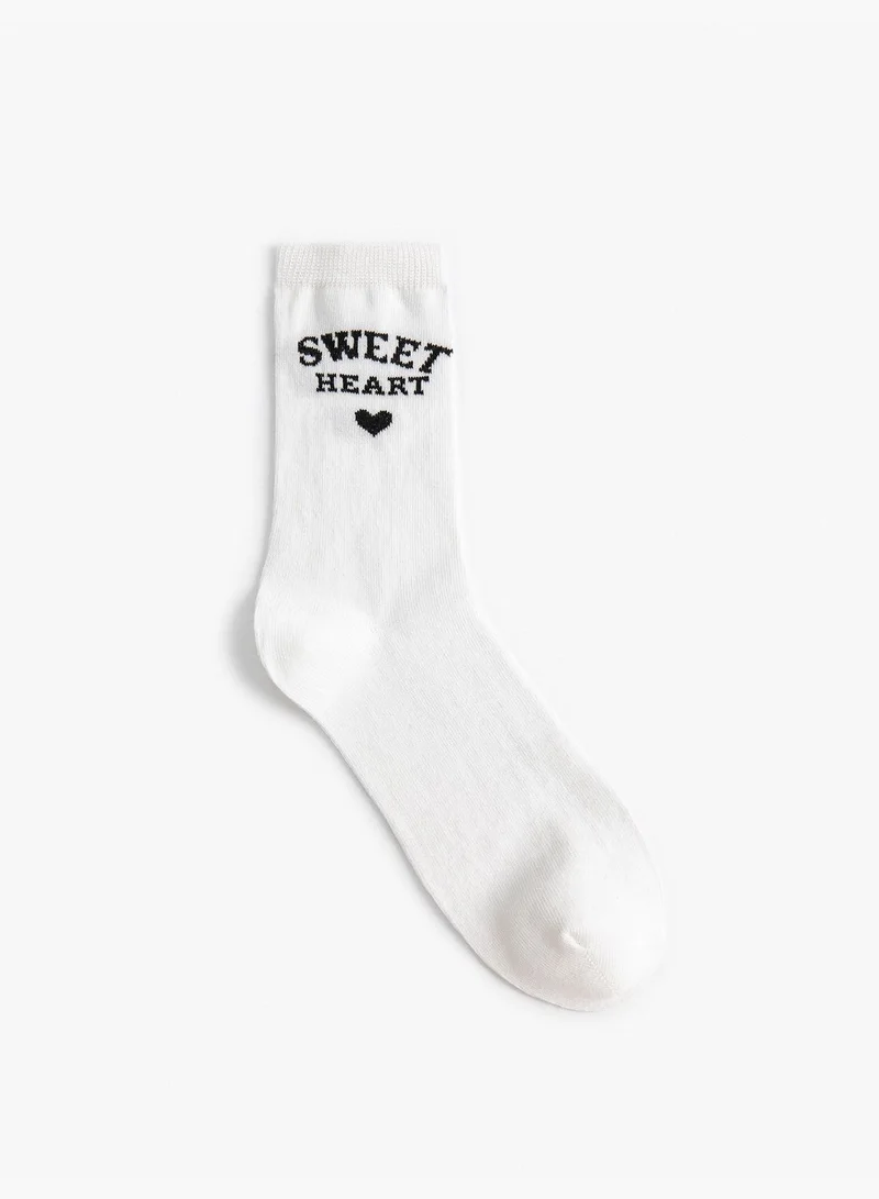 KOTON Slogan Patterned Socket Socks