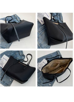 Generic Women's One Shoulder Tote Bag Handbag Large Capacity Crossbody Bag Fashion Travel Shoulder Bag Suitable for Women Girls College Students (Black)  - Image 5
