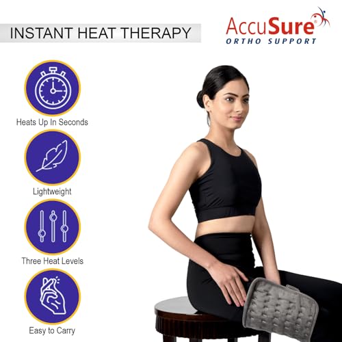 AccuSure T001 Electric Heating Pad (30×25 cm) for Men & Women | Compact Size | Muscle Relaxation, Menstrual Pain, Cramps, Backache & Stress Relief | Soft Fabric | Fast Warm-Up | Temperature Control - Image 5