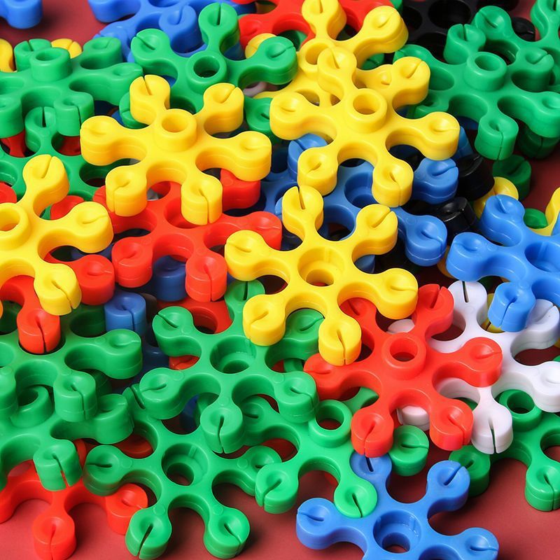 3D Stereo Color Plum Blossom Shape Kidsren'S Building Blocks Kindergarten Boys And Girls 3-6 Years Old Educational Desktop Toys - Image 3