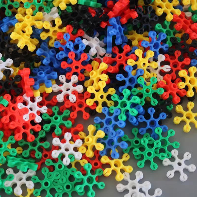3D Stereo Color Plum Blossom Shape Kidsren'S Building Blocks Kindergarten Boys And Girls 3-6 Years Old Educational Desktop Toys - Image 2