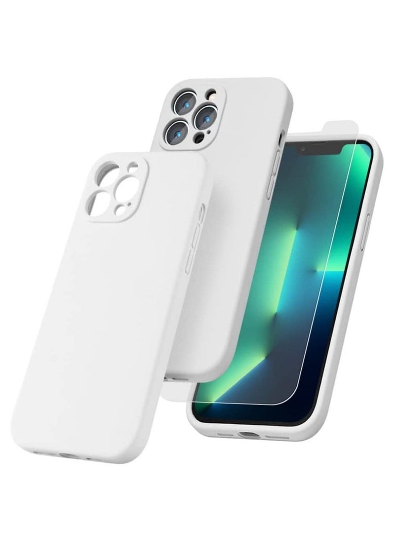 Raxoom Silicone Magnetic Case for iPhone 12 Pro Max with 2 Pack Tempered Glass Screen Protector Magsafe Case - Image 5